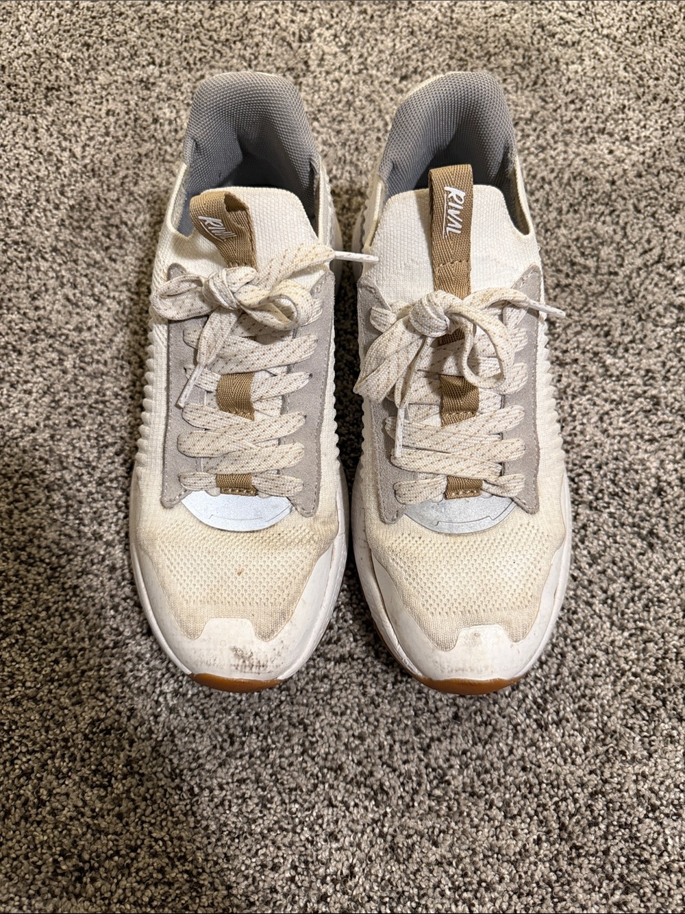 RIVAL Women's Athletic Sneakers in Cream and Tan